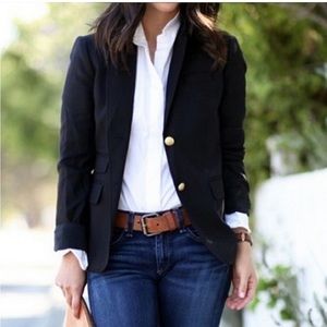 J. Crew Schoolboy Blazer Black Wool 10